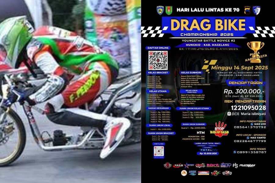 Persaingan Ketat Pembalap Lokal di Drag Bike Championship 2025 Magelang