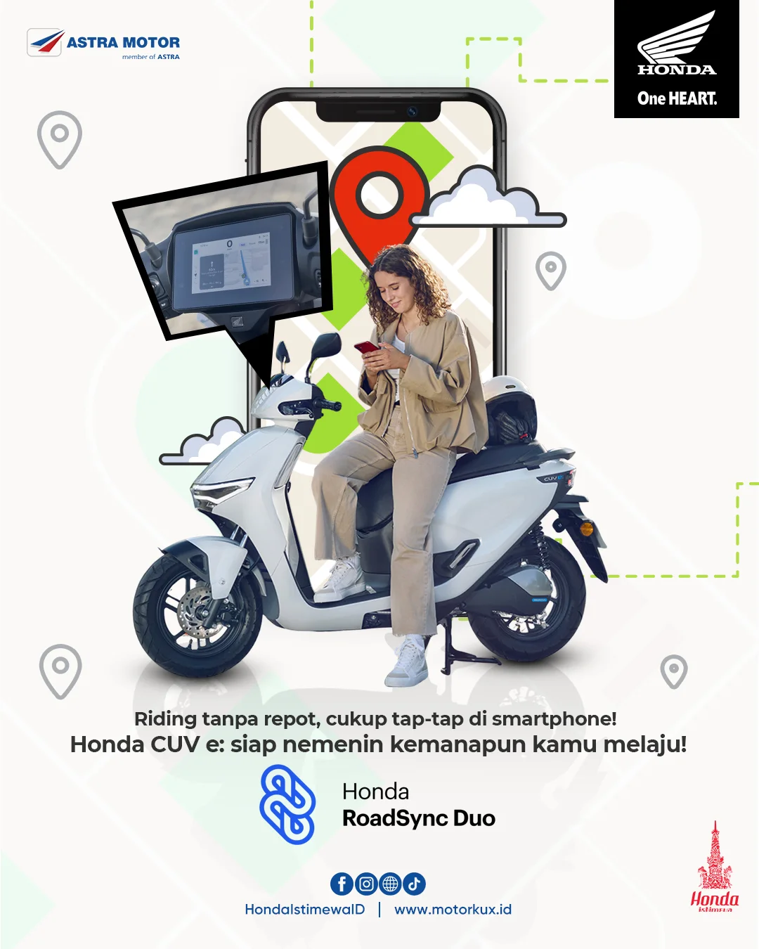 CUV e: dari Astra Honda, Motor Pintar dengan RoadSync Duo yang Bikin Kamu Terkoneksi Tanpa Sentuh HP!