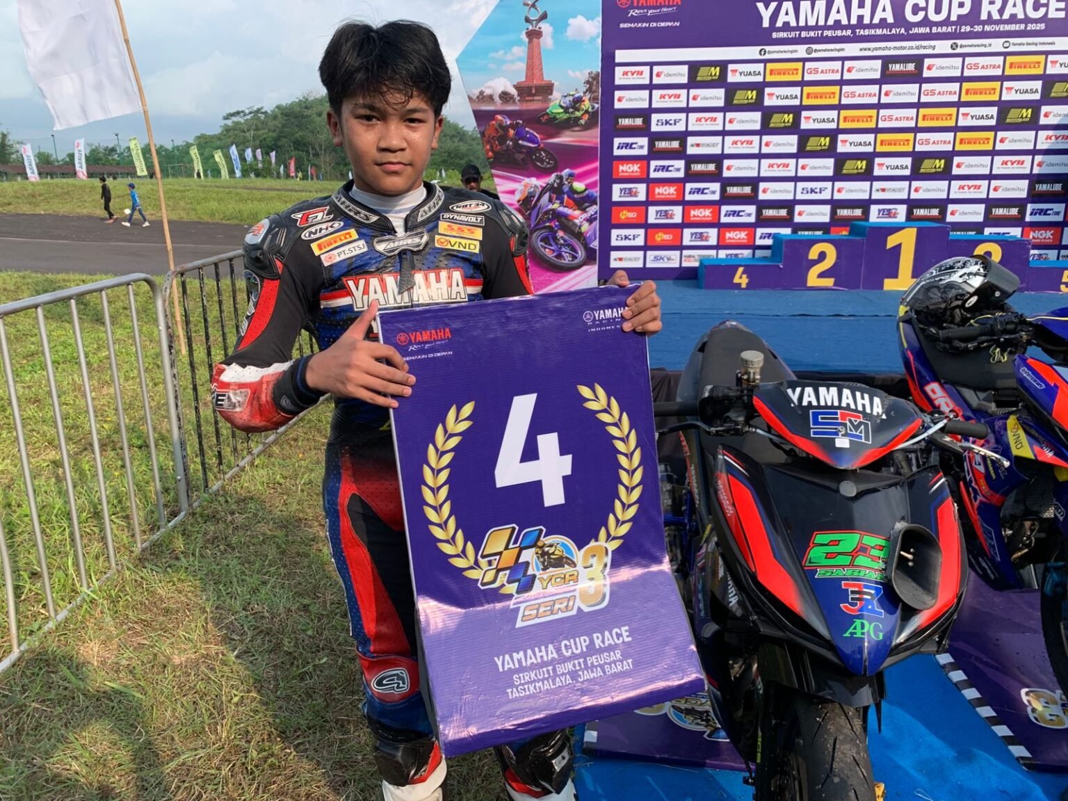 Penampilan Sabian Fathul Sukses Raih Podium di Kelas 4T 150cc Rookie YCR 2025 Tasikmalaya