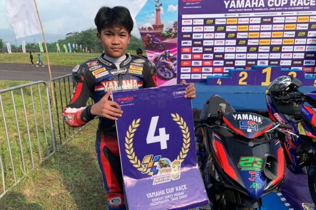 Penampilan Sabian Fathul Sukses Raih Podium di Kelas 4T 150cc Rookie YCR 2025 Tasikmalaya
