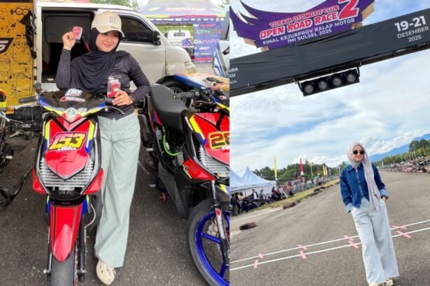 Eca Sabana turun di kelas 130cc Open Kejurprov Toraja Open Road Race 2, sempat di 5 besar tapi jatuh di lap terakhir. Event meriah, warga antusias menyaksikan balapan.