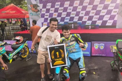M Yudi berhasil meraih P1 di kelas Bebek 2T STD 116cc Novice bersama Toger Racing Division pada Final Matapanah Cup Race Kediri 2025. Prestasi gemilang!