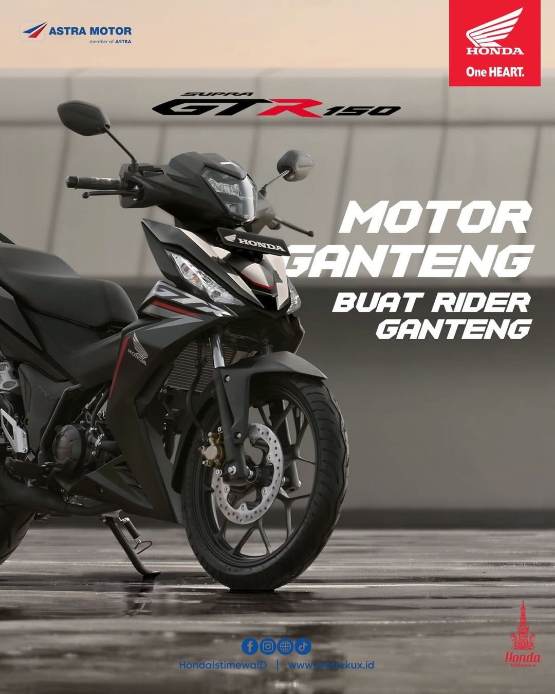 Honda Supra GTR 150 hadir dengan desain sporty agresif dan performa mantap. Motor bebek sport Honda ini siap menemani perjalanan harian maupun jarak jauh dengan percaya diri.