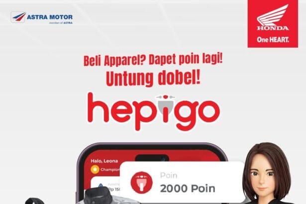 Program Hepigo dari Honda memberikan poin tambahan untuk setiap pembelian apparel seperti helm, jaket, dan tas. Semua bisa dikelola lewat aplikasi Motorku X secara praktis.