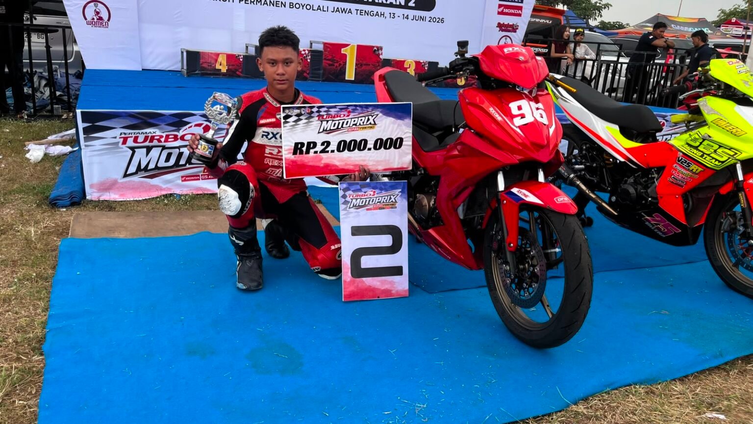 M Gibran dari RXONE Media berhasil meraih podium pertamanya pada Race 1 Pertamax Turbo Motoprix 2026 Seri 2 Boyolali. Hasil ini menjadi pencapaian penting sekaligus pelecut semangat untuk menghadapi balapan selanjutnya.