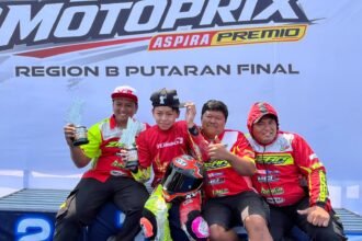 Reynaldi Junior dari Ziear Racing Team sukses memenangkan Race 2 Novice Final Region B Motoprix 2026 di Semarang setelah merebut P1 pada lap akhir.