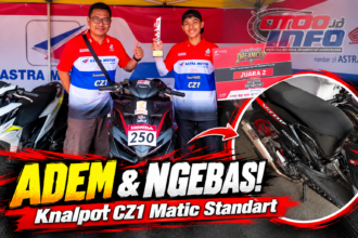Knalpot CZ1 Matic Standart dengan karakter adem dan ngebas