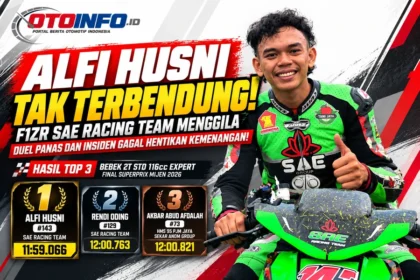 Alfi Husni bersama F1ZR SAE Racing Team meraih kemenangan Bebek 2T STD 116cc Expert Final SuperPrix Mijen 2026.
