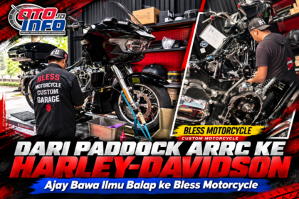 Ajay menangani mesin Harley-Davidson di Bless Motorcycle