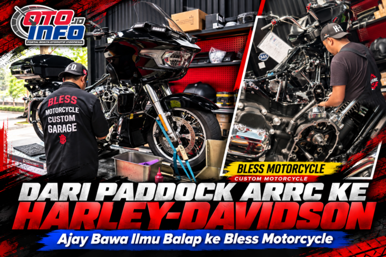 Ajay menangani mesin Harley-Davidson di Bless Motorcycle