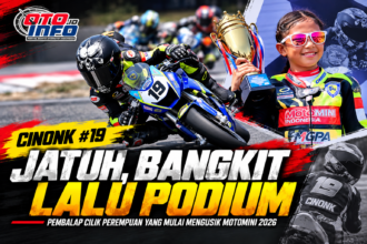 Hanin Cinonk #19 saat berlaga dan meraih podium MotoMini 2026